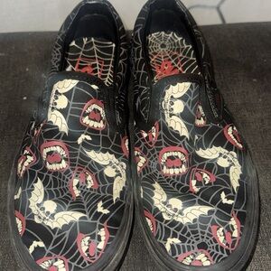Vans Black and Red Slip-On Shoes